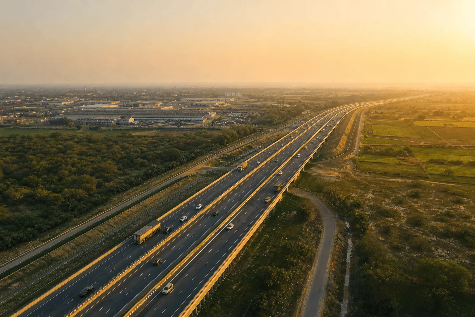 Infrastructure in motion along the Delhi–Mumbai Expressway