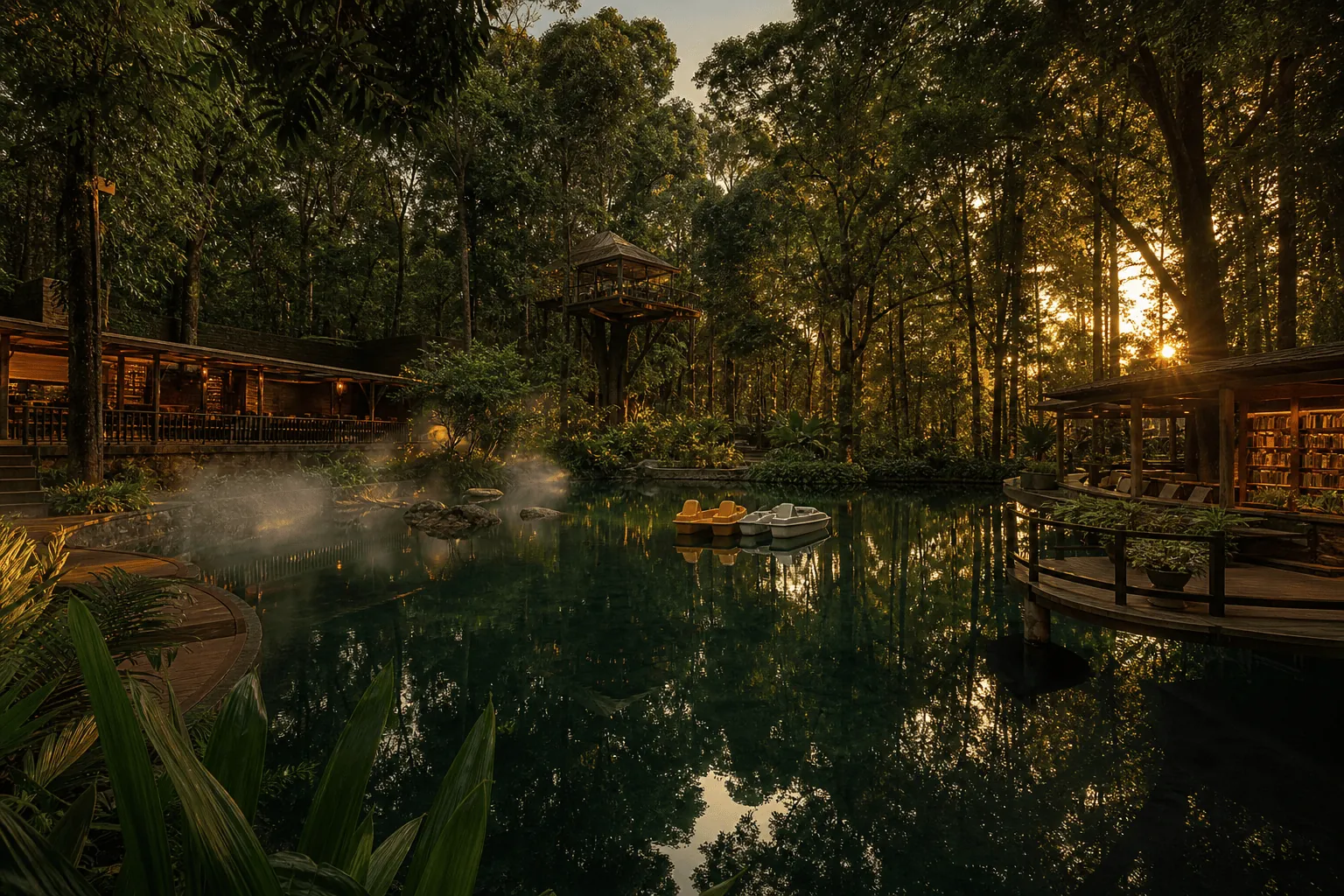 Central Zone lake, treehouse and forest café