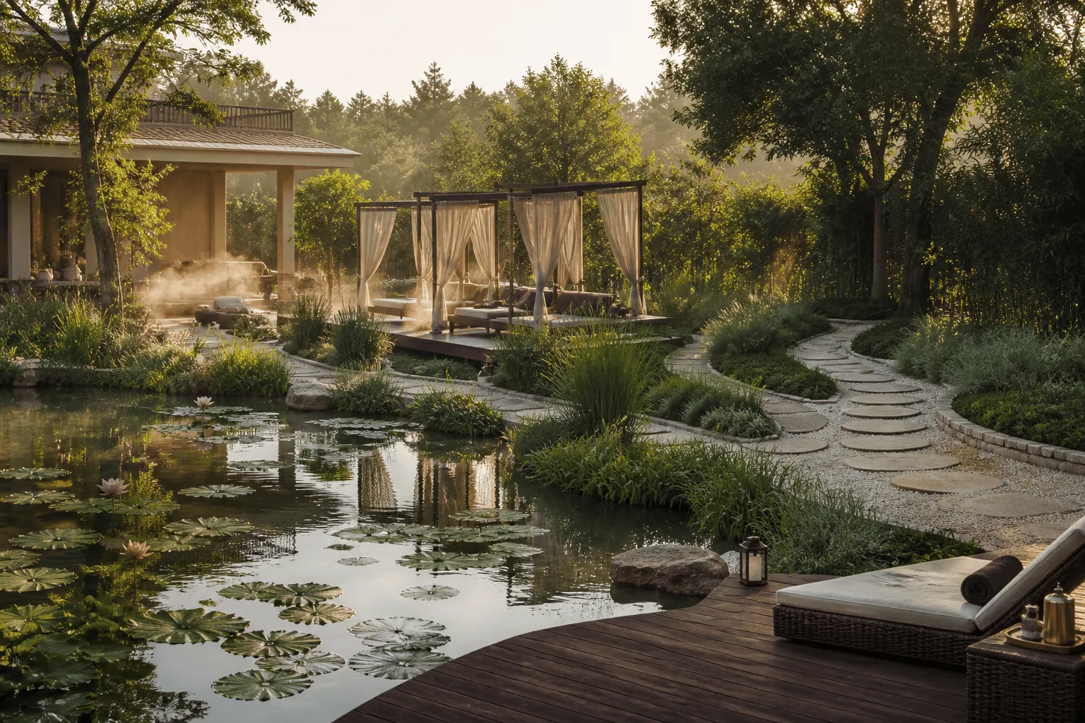 North Zone wellness gardens and lotus pond